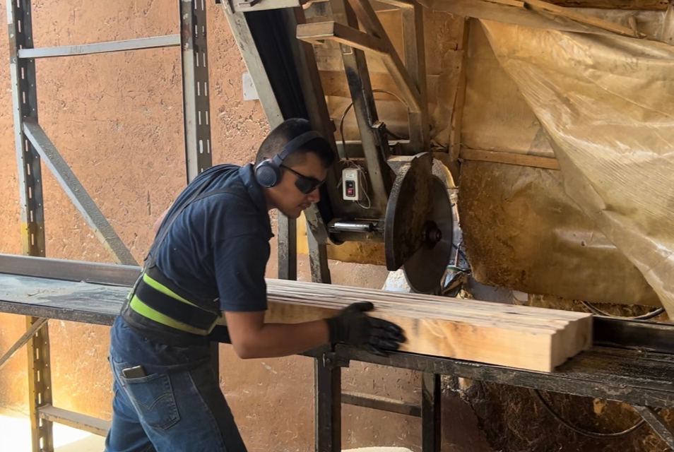 Corte de madera en sierra